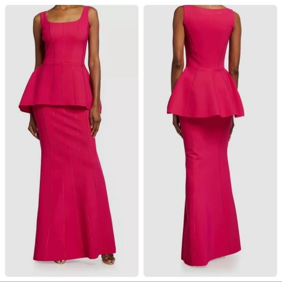 CHIARA BONI LA PETITE ROBE Vanita Sleeveless Peplum Gown in 61553 Boungaville - Picture 1 of 12